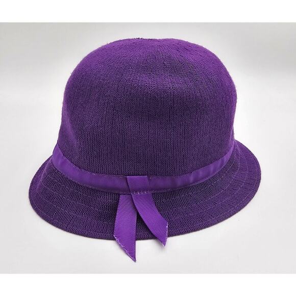 Kangol Girls Size M 4-6 Purple Bucket Hat with Bow NWT - Picture 2 of 6